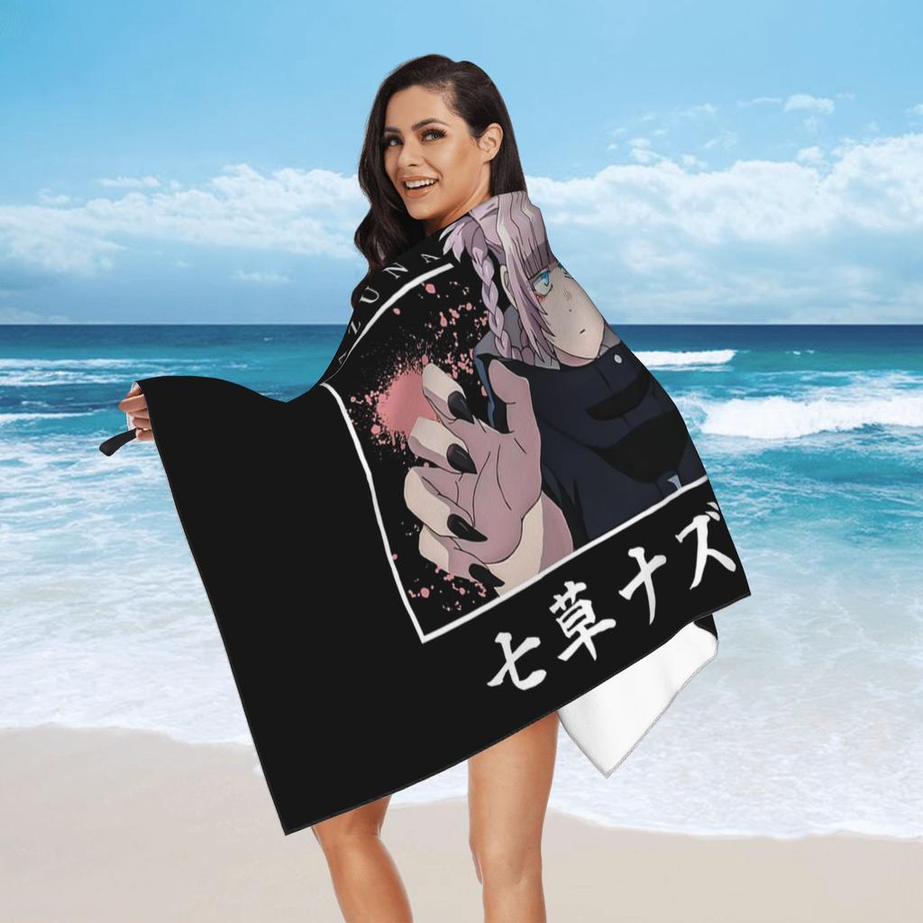 Call of The Night Anime Nazuna Nanakusa Beach Towel Soft Microfiber Quick Dry Absorbent Quick Towels For Yoga