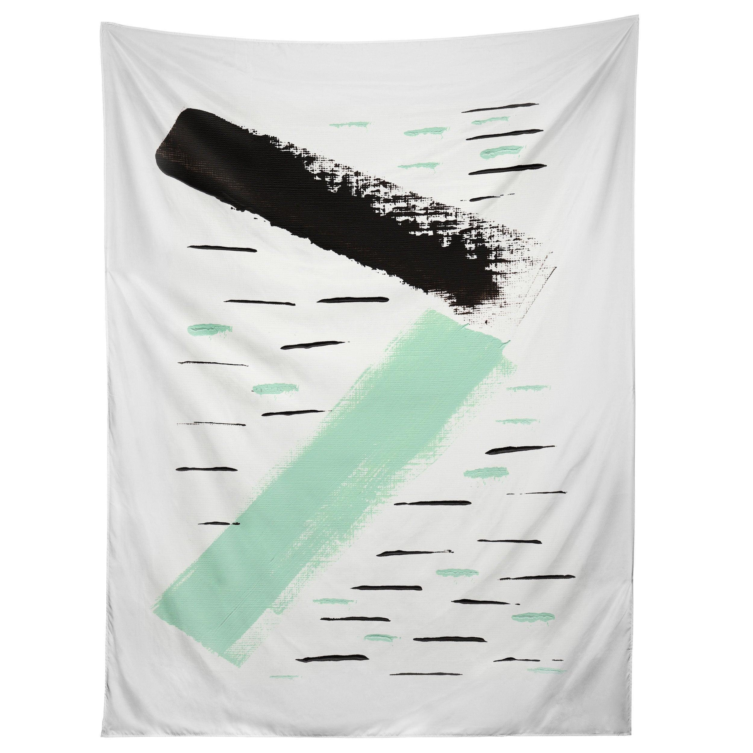 MINIMAL BLACK AND MINT II tapestry 75x100
