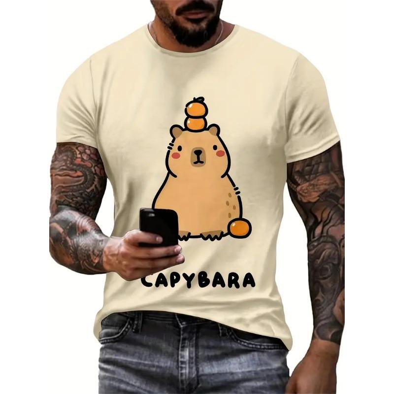 Funny Capybara Graphic 3D Printed T Shirt For Men Women Cartoon Animal Short Sleeve T-Shirts Summer Casual Loose Y2k Boys Tees