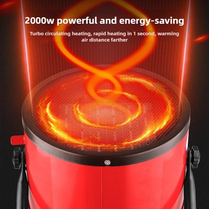 2000W Portable Electric Space Heater with Overheat and Tip-Over Protection Adjustable Thermostat 2 Heat Settings + Fan Mode for