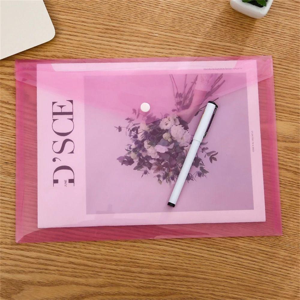 1Pcs Transparent Document Files Folders Envelope Popper Wallets  for School Office Home