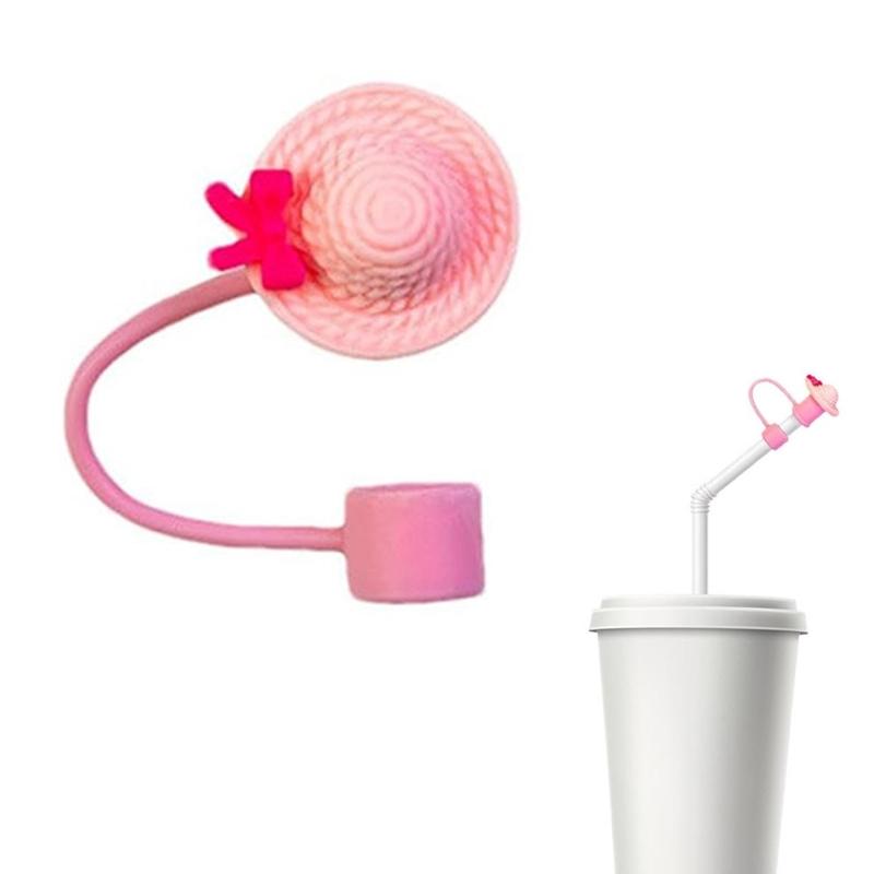Dustproof Drinking Straw Caps Plug Reusable Straw Tip Lid Dustproof Plugs Cover Hat Shape Silicone Straw Cover Caps