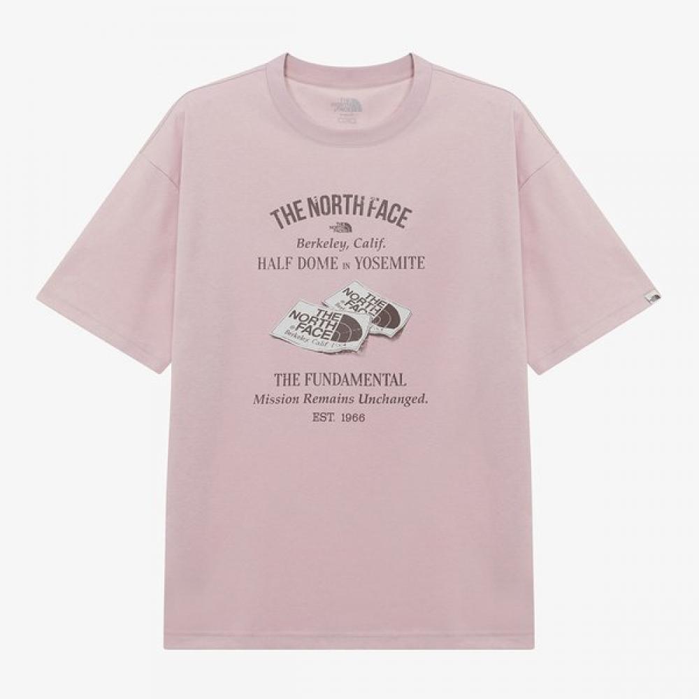 [north Face Official] Nt7ur05m White Label Retro Short Sleeve Round Tee Pale Pink PALE PINK/090