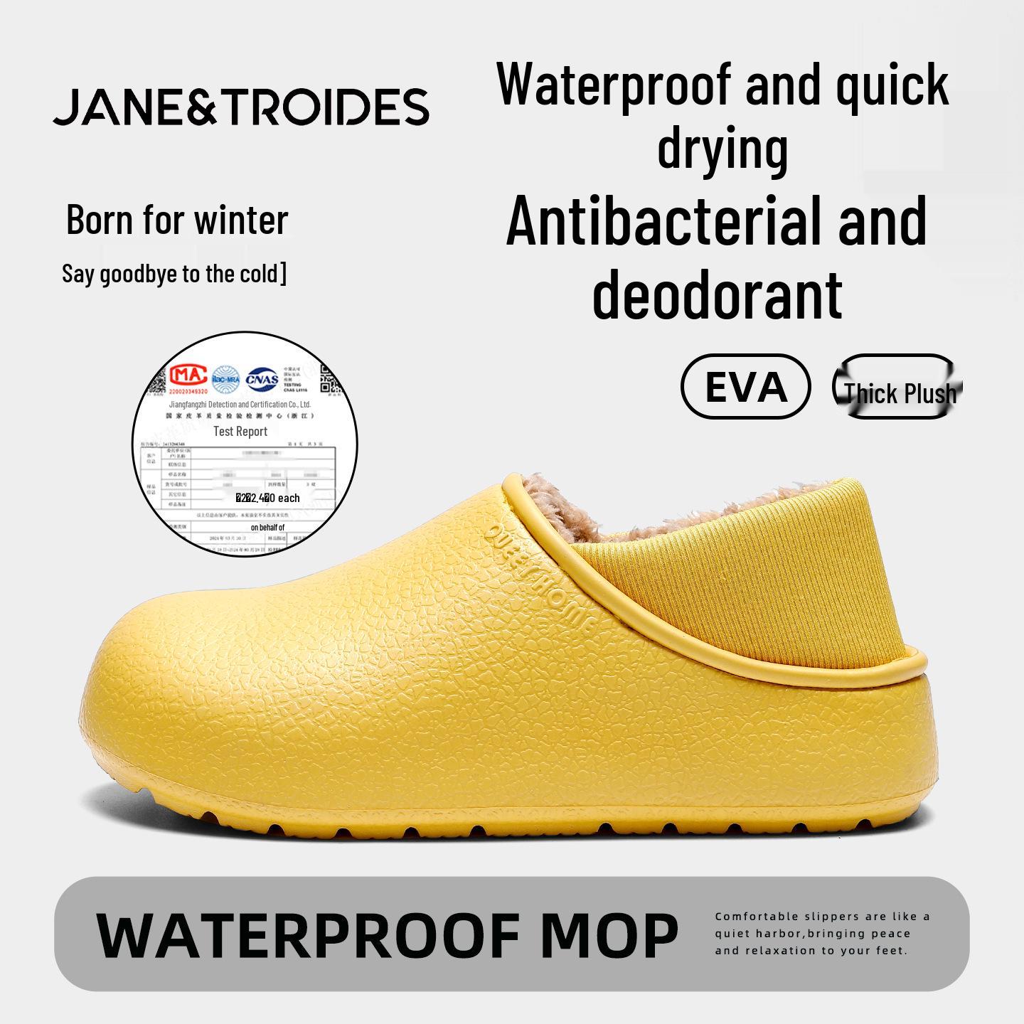 

Birkenstock Women s Plush Waterproof Slippers - Autumn/Winter 2025 Indoor/Outdoor Warm Cotton Shoes 39-40 жовто-зелений