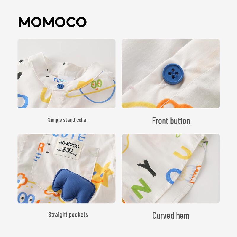 MOMOCO Boys' Summer Short-Sleeve Shirt with Fun Vest Design