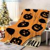 1pc Orange Pumpkin Pattern Printed Blanket, Halloween Theme, Multi-Size Available, Autumn Thanksgiving Christmas Nap Blanket, Suitable for Living Room