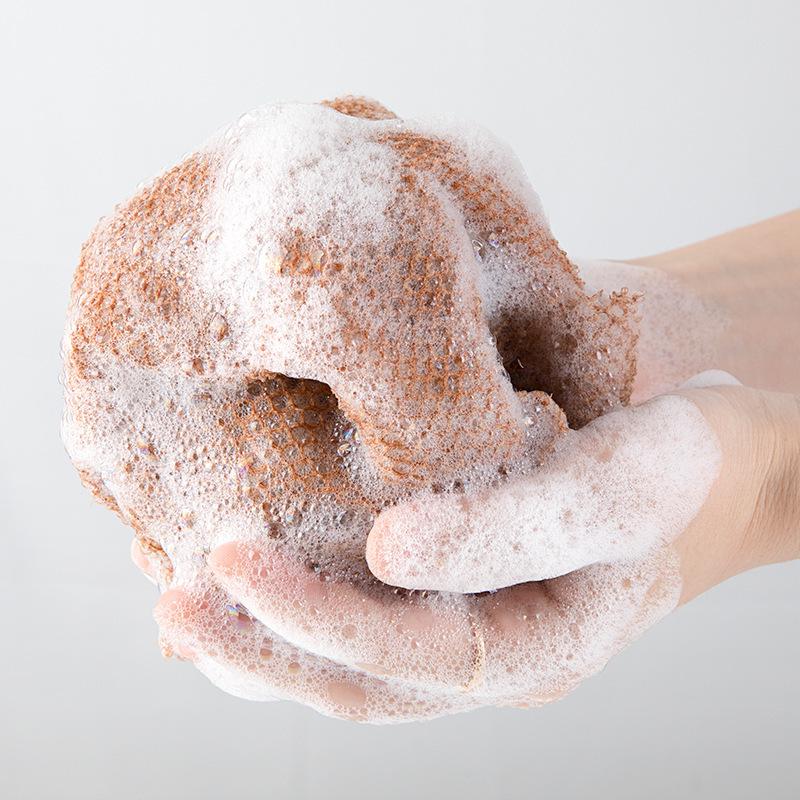 Faixa de Banho Transfronteiriça: Esfoliante de Costas e Removedor de Manchas Africano - Transforma-se numa Bola de Banho para Fácil Utilização