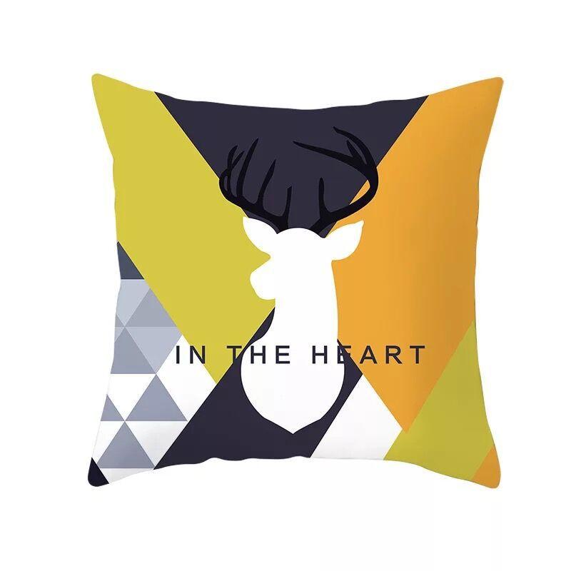 Nordic Yellow Geometric Pillowcase Home Sofa Pillow Cushion Cover