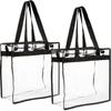 Simple Transparent Shoulder Bag Large Capacity PVC Lunch Bag with Zipper Tote Bag
