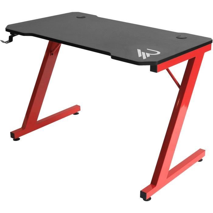 Bureau gamer ergonomique Subsonic Raiden - Finition carbone - Pour PC gaming - Plateau 110x60cm