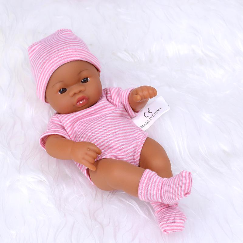 7-Inch Mini African American Baby Doll - Black Soft Vinyl Children's Toy