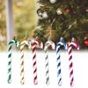 X 6 Candy Cane Glitter Hanging Christmas Tree Decoration Santa Ornament Xmas