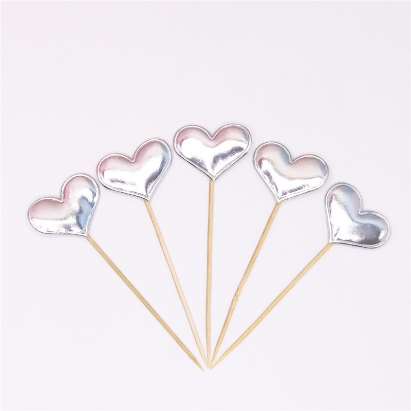 Large Glittery Leather Birthday Cake Topper Set: Heart, Star, Five-Pointed Star, and Crown