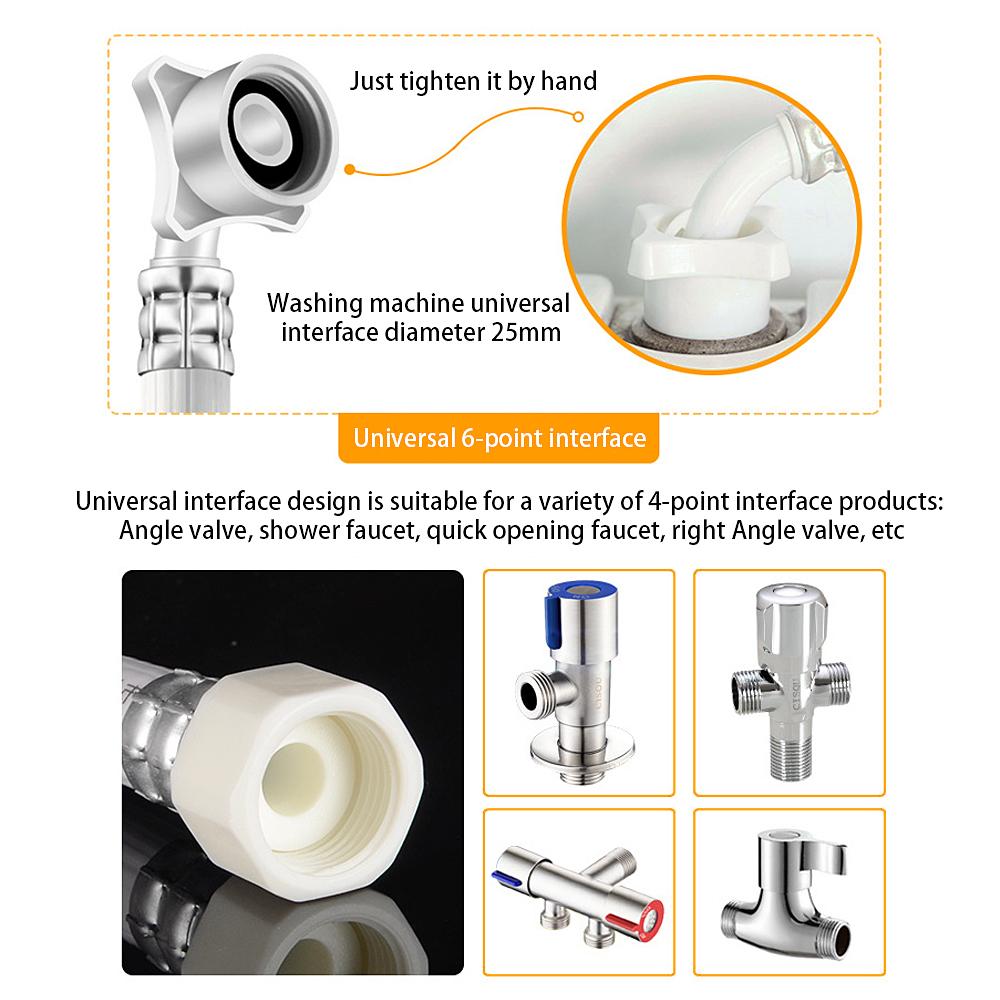 2M Washing Machine Water Inlet Pipe Washing Machine Pipe For Filling Water Washing Machine Hose Portable Water Inlet Connection