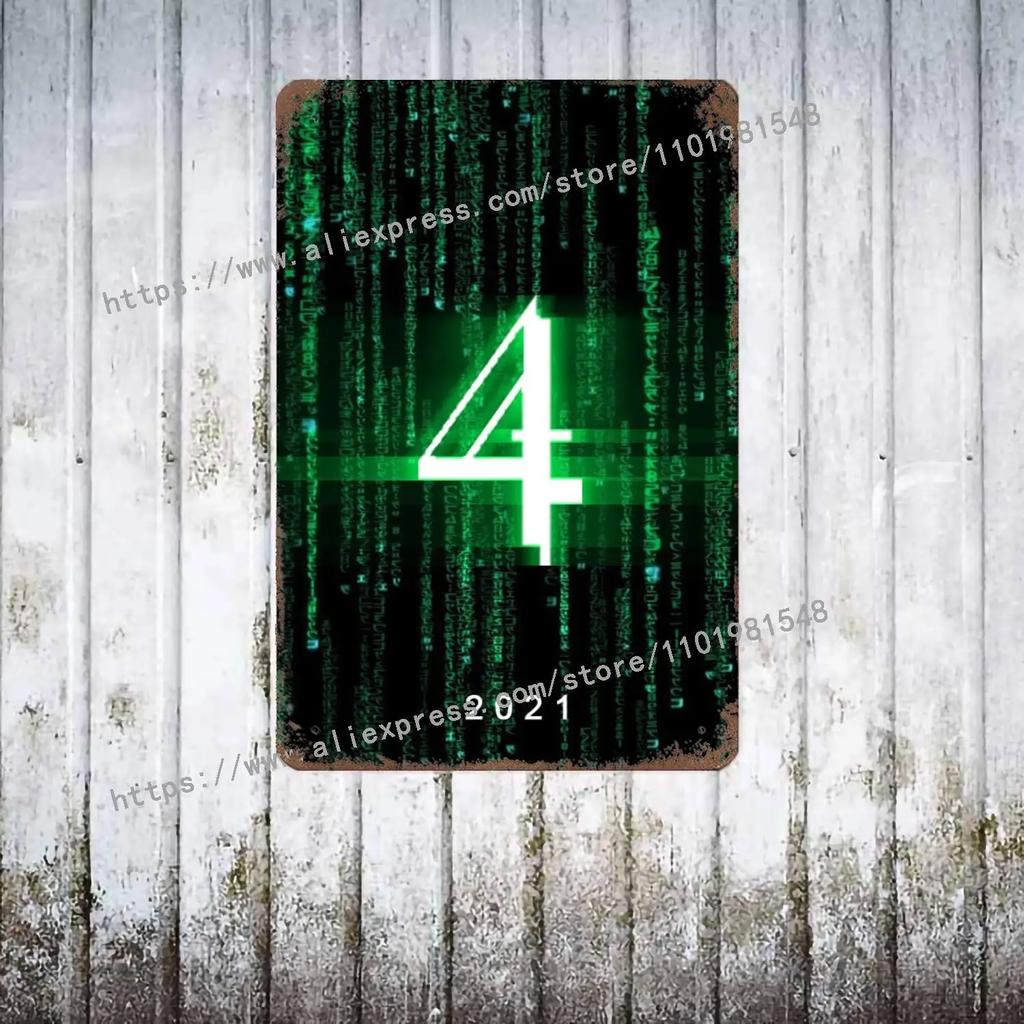 The Matrix Resurrections Decor Poster Vintage Tin Sign Metal Sign Decorative Plaque for Pub Bar Man Cave Club Wall Decoration