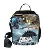 3D Godzilla Isolierte Lunchtasche für Kinder mit großem Fassungsvermögen und verstellbarem Riemen