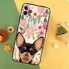 Chihuahua Face Floral Dog Case For iPhone 13 12 Mini 11 14 16 15 Pro Max 7 8 Plus X XR XS Max Back Cover