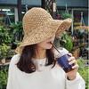 Chic Hand-woven Trendy Straw Hat for Women, Summer Beige Hollow-out Foldable Sunshade for Sun Protection and Beach Outings