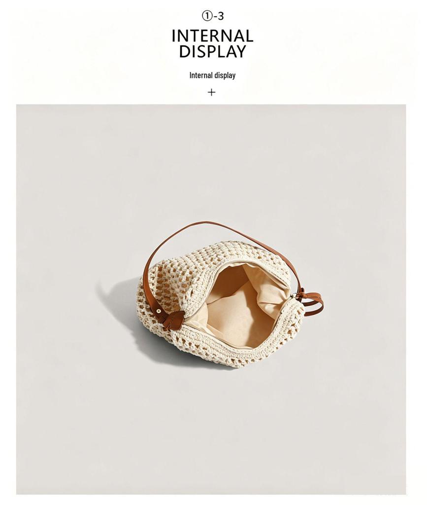 2026 Fashionable Seaside Resort Women's Large Capacity Straw Woven Crossbody Tote Bag