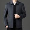 New Autumn Lapel Fashion Men's Jacket Solid Color High-end Business Casual Middle-aged Men's Top