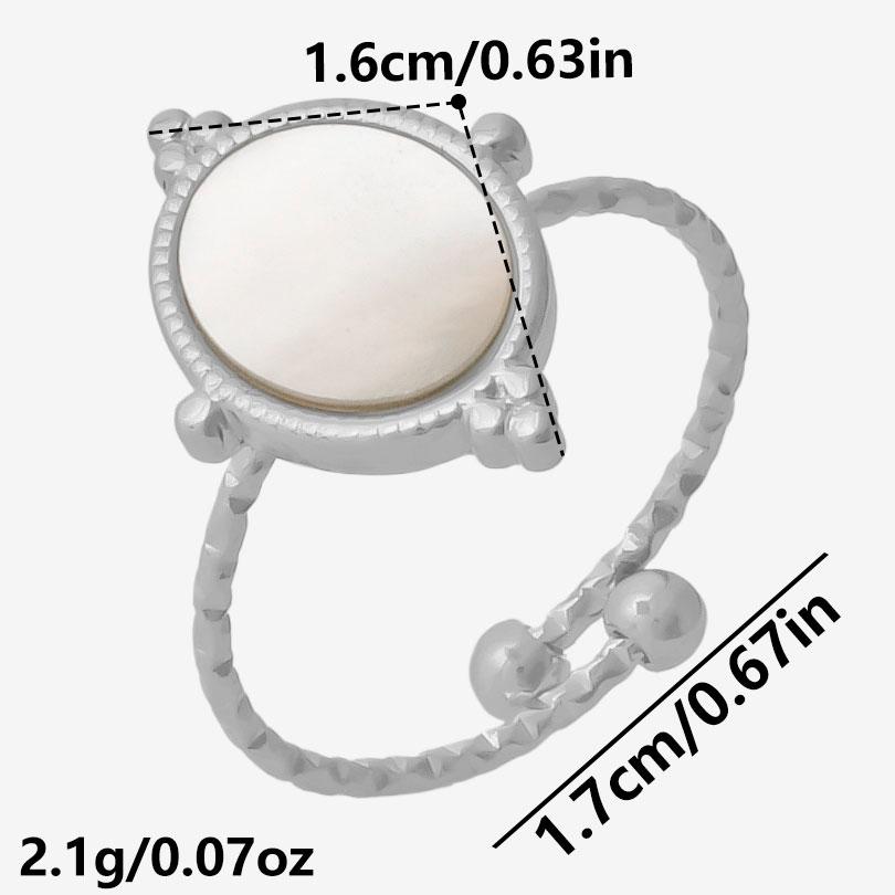 Exquisite White Shell Ring Silver Color Finger Jewelry Stainless Steel Rings For Women Men Accessories Beach Anillos Mujer Gift
