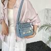 Lightweight Denim Zipper Crossbody Bag Stitching Line Embroidery Decoration Bag Hot Sale Casual Youth Women's Shoulder Bags