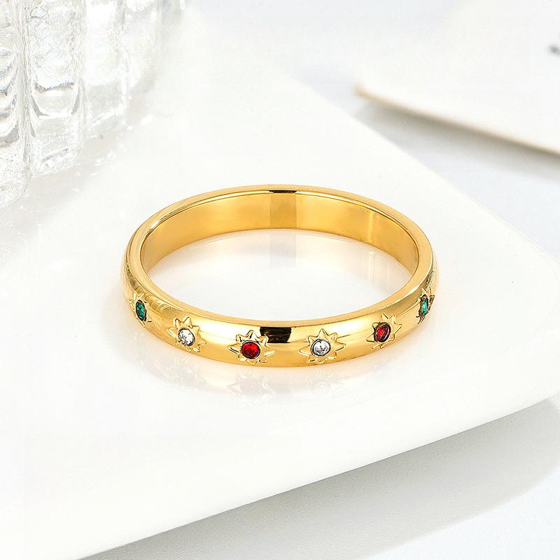 Light Luxury Zir*****ctagram Diamond Ring Niche Design Ring Titanium Steel Non-fading Jewelry Gemstones