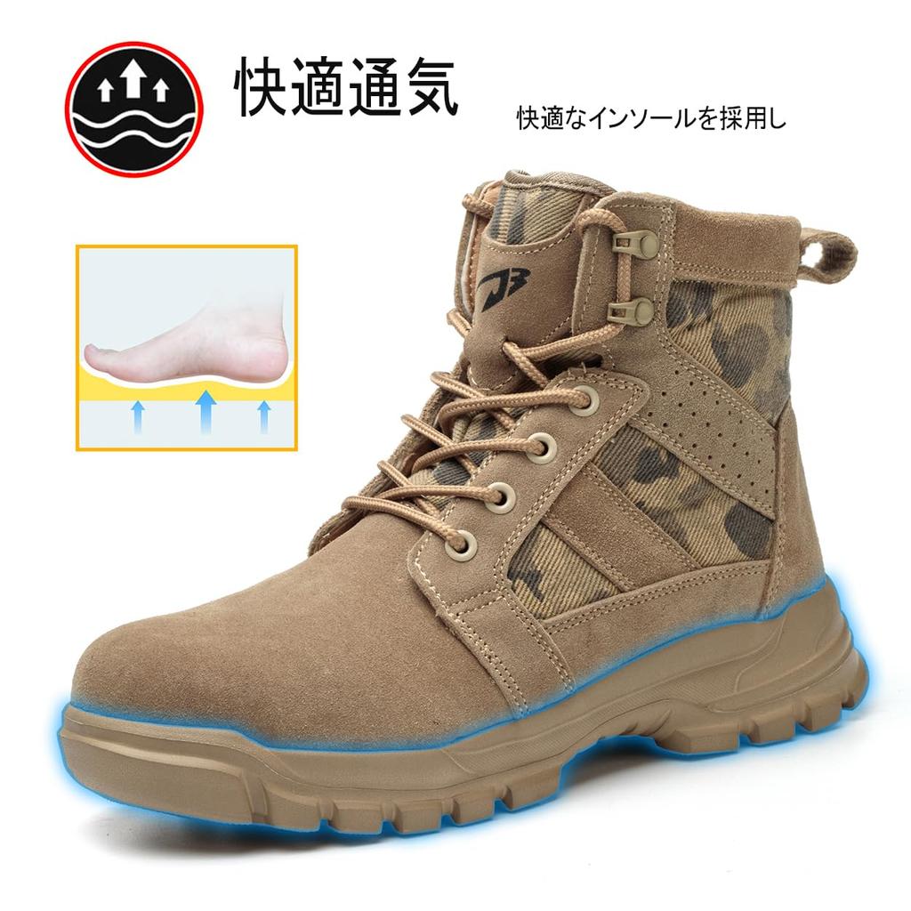 COOU Safety Shoes for Men and Breathable Work Boots with Thick Soles and Steel Toe Caps for and Construction Size Women, High-Top, Non-Slip,