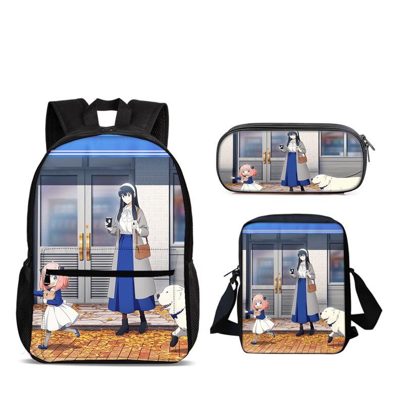 SPY×FAMILY Backpack Pen Bag Shoulder Bag 3pcs Set Versatile Cartoon Large Capacity Boy and Girl School Birthday Best Gift