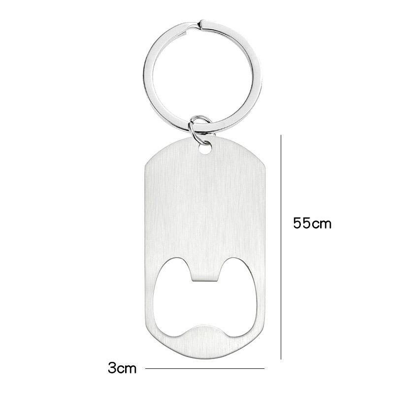 Roestvrij Stalen Sleutelhanger & Flesopener Hanger met Ingegraveerd Logo