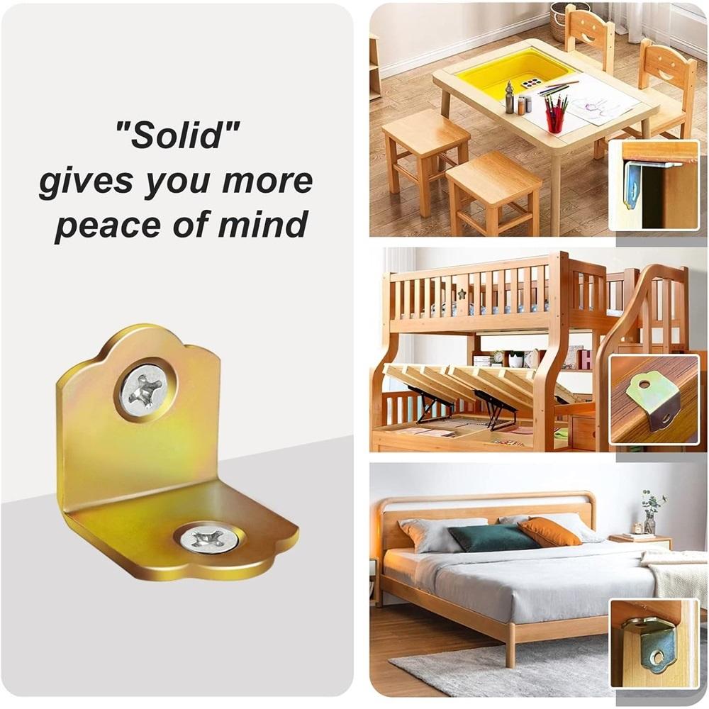Set Of 20 Small Angle Connectors, Metal 90-degree L-shaped Angle Connectors, Suitable For Repairing Or Reinforcing Wooden Furniture,  Cabinets,  Etc.