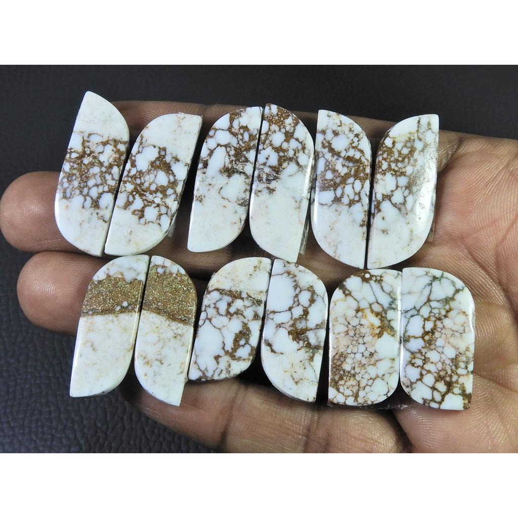 200Cts. Natural Wild horse Jasper Fancy Cabochon Loose Gemstone 6Pair Lot C-1471