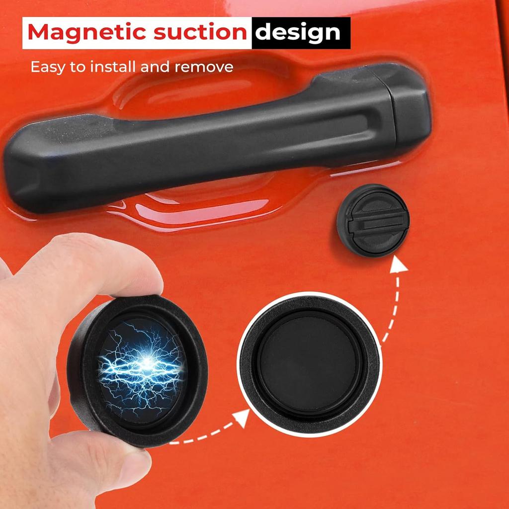 3Pcs Magnetic Keyhole Covers for Jeep Wrangler TJ JK JL Gladiator 2018-2025 Durable Decorative Sticker Easy Installation