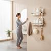 Lavatory Rack with Wire Baskets Brushed Wall Storage Basket SpaceSaving WallFixed Shower