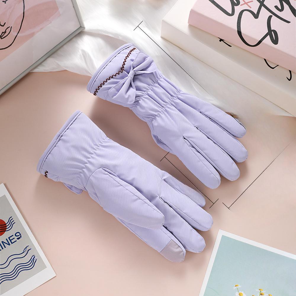 Warm Gloves for Women Outdoor Riding and Driving Touch Screen Skin Feeling Plus Velvet Thickened Windproof Cold Autumn and Winter Gloves