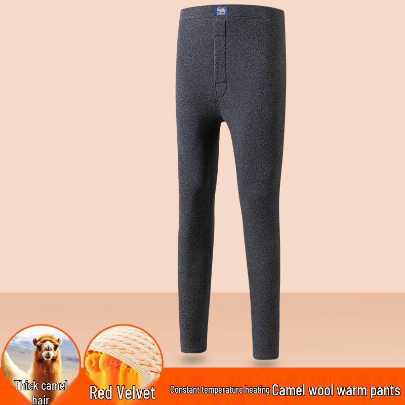Thickened Camel Down Winter Pants: Men s & Women s Warm Knit Base Layer Pants with Plus Velvet XL