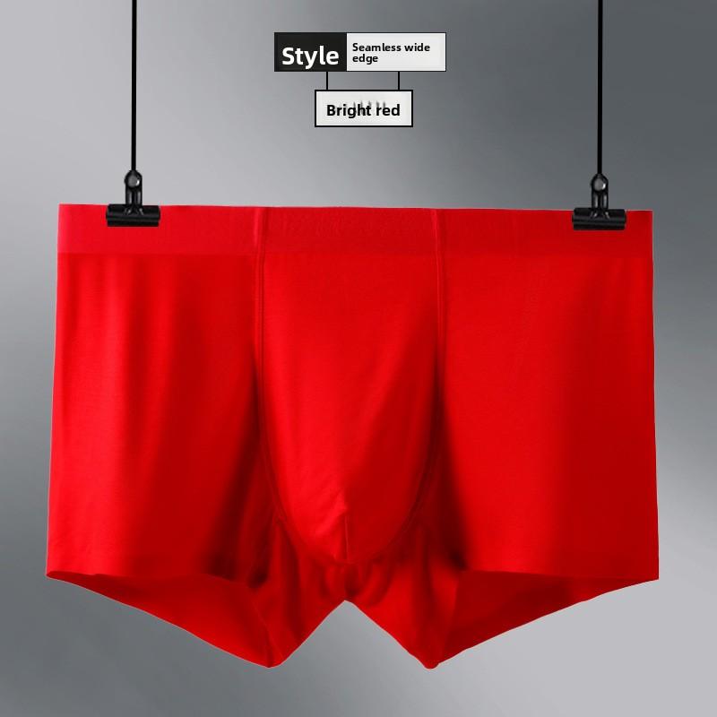 Plus-size Men Modal Graphene Slim Breathable Non-mark Flat-angle Briefs