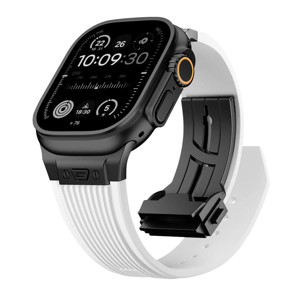Luxury Strap for Apple Watch Band Ultra 3 49mm Series 11 10 46mm 9 8 7 45mm Sports Silicone Bracelet Belt Iwatch 6 SE 5 44mm