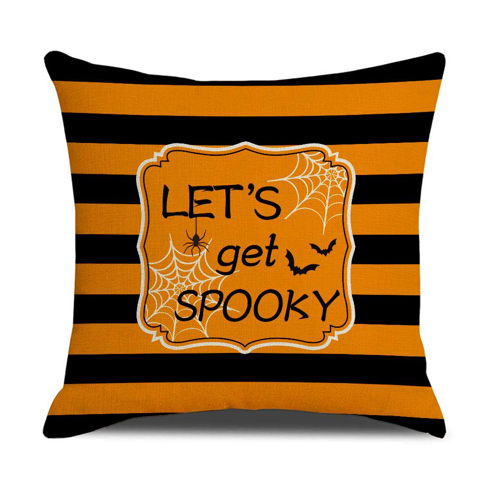 Nowa Poszewka na Poduszkę Halloweenowy Nadruk Lniany Nordycka Prosta Ozdoba Kanapy Poszewka na Poduszkę Premium Trwała Jakość Użyteczna
