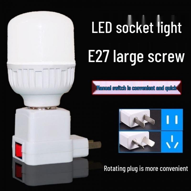 

Светодиодный патрон для лампы в спальню с выключателем - Сверхяркий настенный ночник 5W Bulb Included