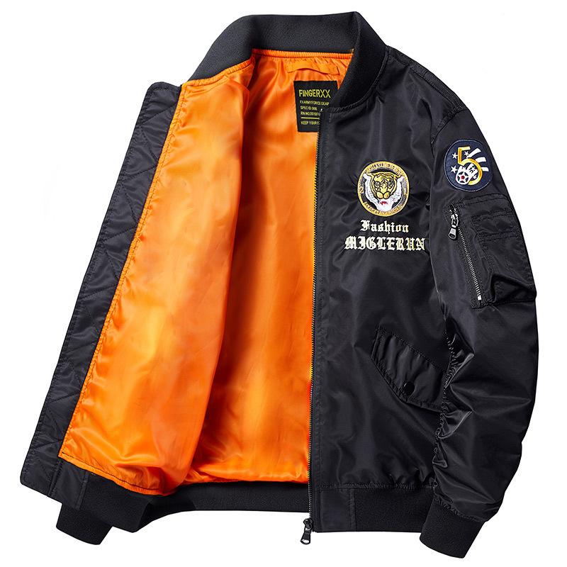 Men's New Outdoor Casual Stand Collar Aviator Men's Jacket Loose Embroidered Jacket for Men
