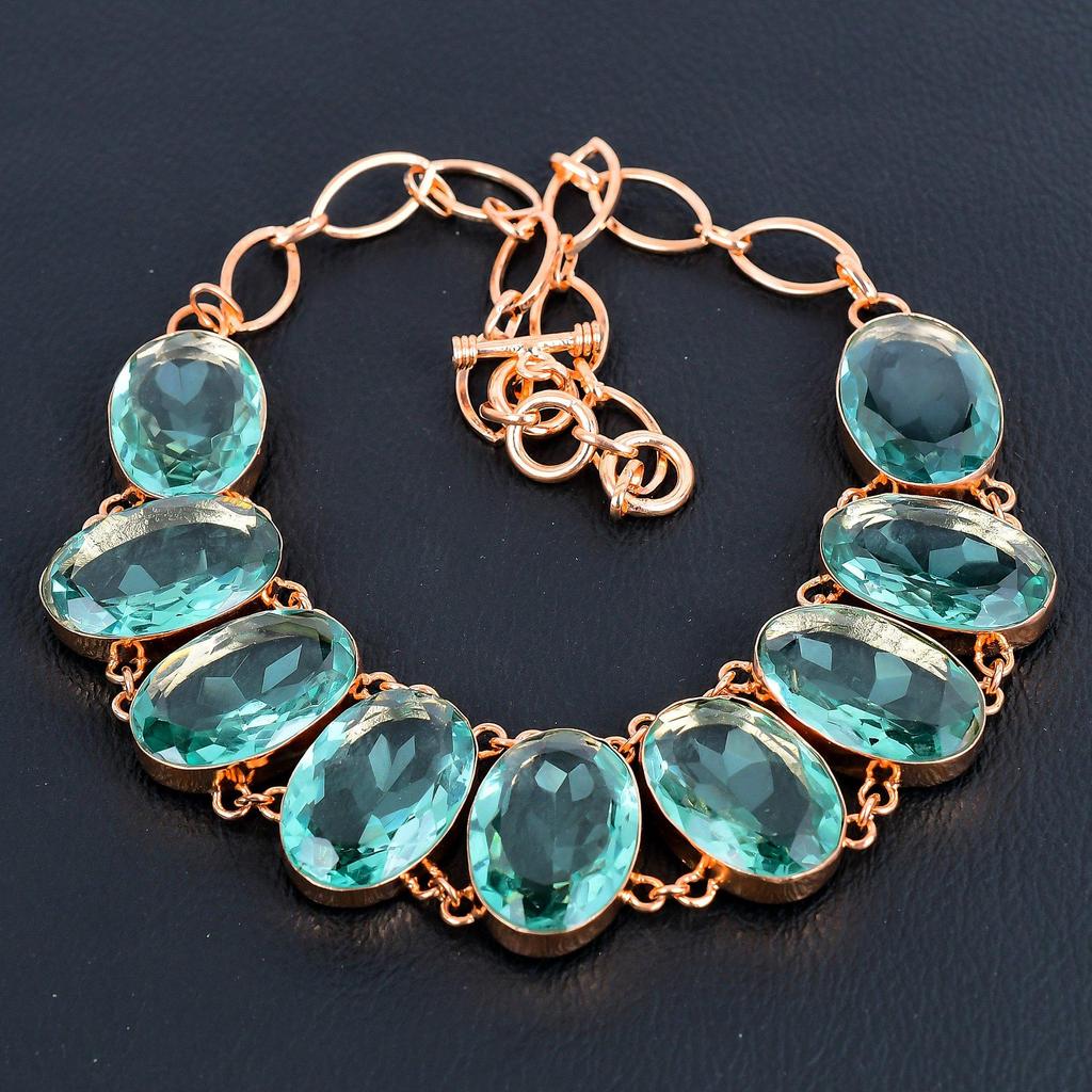 Wunderschöner Apatit Schmuck, handgemachte Kupfer Halskette, verstellbare Kette Halskette, Frauen Edelstein Schmuck für Sie