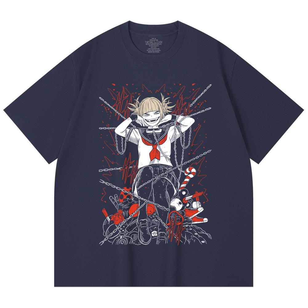 230 Gsm 100% Cotton My Hero Academia V8 Toga Print Unisex Heavy Cotton T Shirt