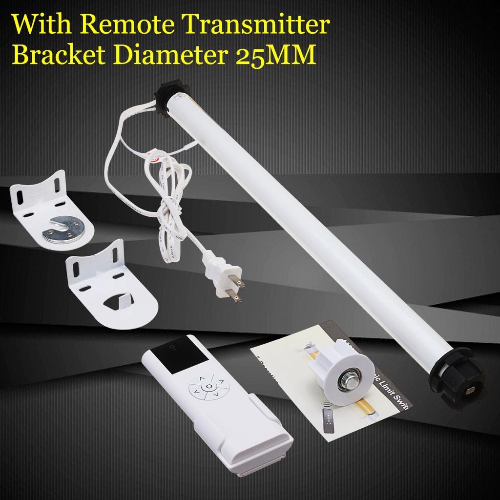 25mm Remote Control Electric Roller Blind Shade Tubular Motor Remote Transmitter Shade Tubular with Bracket DC 24V