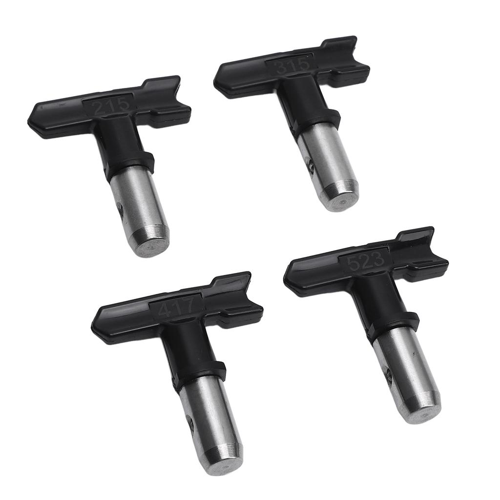 4 Sets Airless Paint Spray Tip 215 315 417 523 Black Latex Paint Spray Nozzle for Furniture Fence