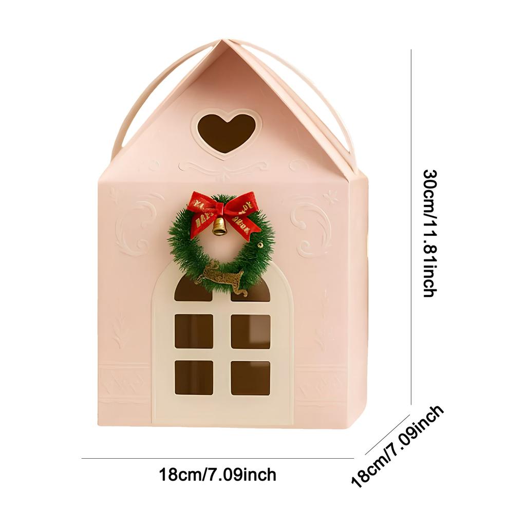Christmas Wonderland Cottage Gift Box with Handle 3D Pop Up Christmas House Gift Boxes for Treats Desserts Fancy Cookie