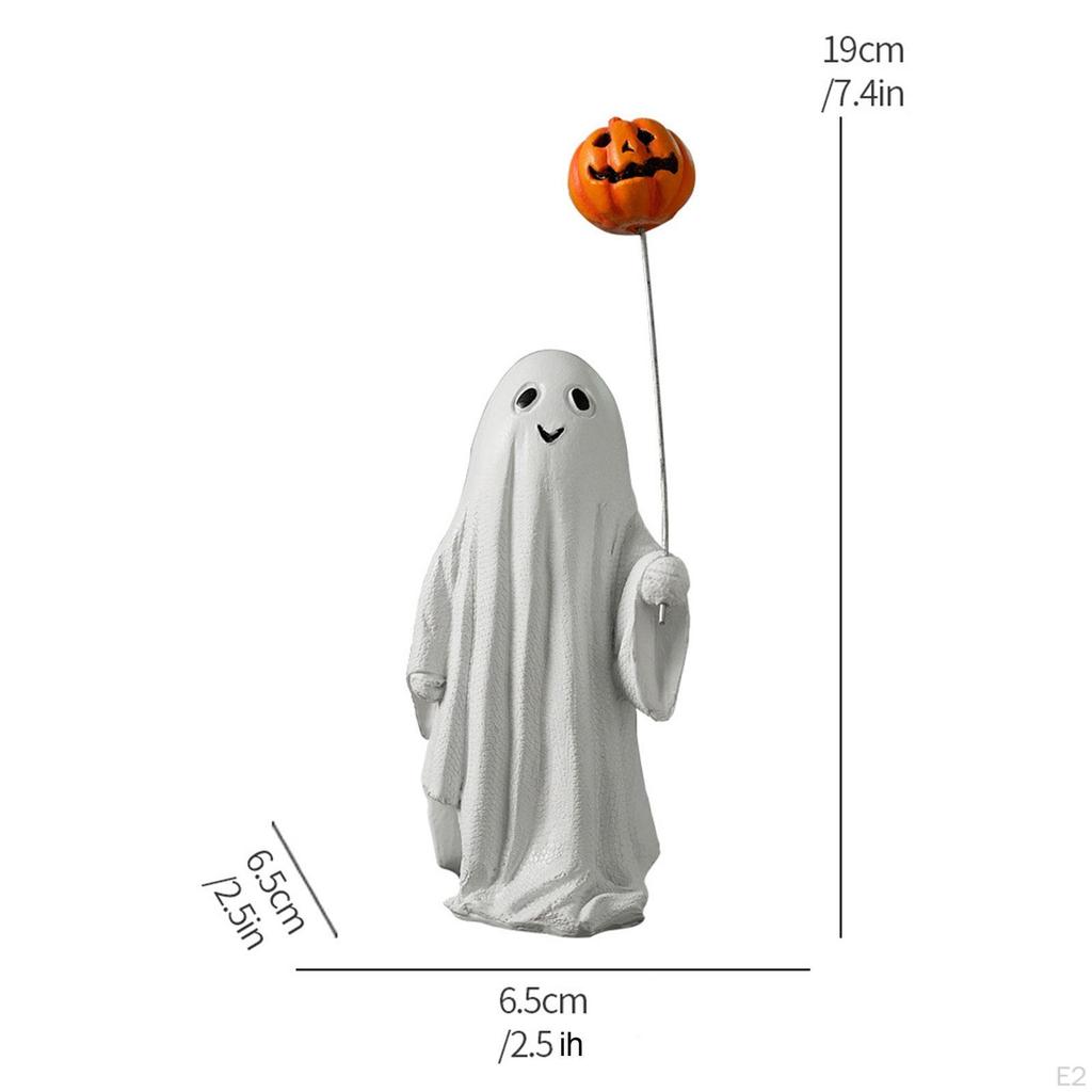 Halloween Statue Figurine Prop Resin Ornament Spooky Sculpture Pumpkin Balloon for Outdoor Porch