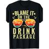 European Sizes Blame It On The Cruise Package Cruise Themed T-Shirt - Pure Retro Cruise Ship & Waves Print