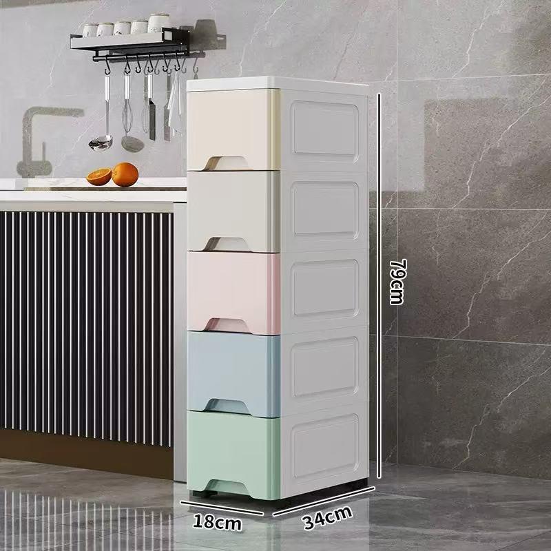 Wide Gap Drawer-Style Cabinet: Kitchen/Bathroom Narrow Storage Shelf Box (15/18/25 Width).