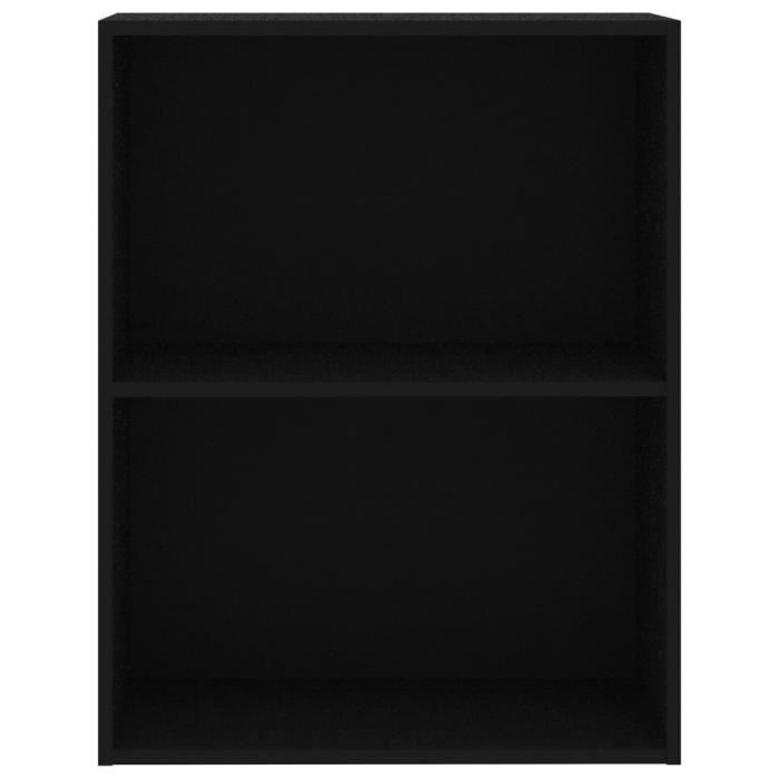 VidaXL Bibliothèque à 2 niveaux Noir 60x30x76,5 cm Aggloméré